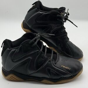 AND1 Assist 3.0 Basketball Shoes Sneakers Youth Hi Top * Size 5 * Black & Gold